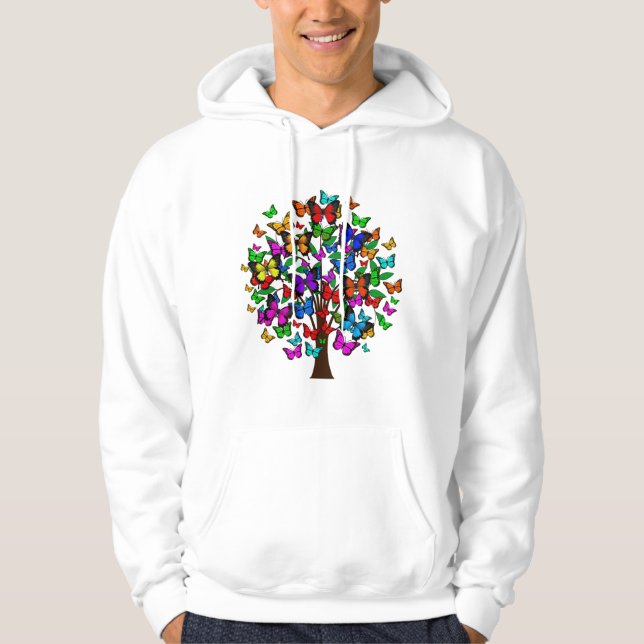 Sudadera Árbol de mariposas coloridas (Anverso)