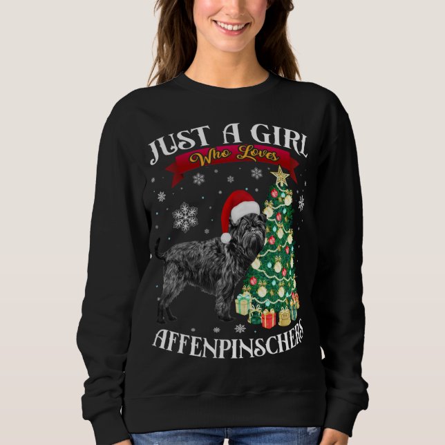 Sudadera Árbol de Navidad Affenpinscher Santa H (Anverso)