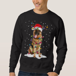 Sudadera Árbol de Navidad Alemán Pastor Luz Pajama Perro Xm