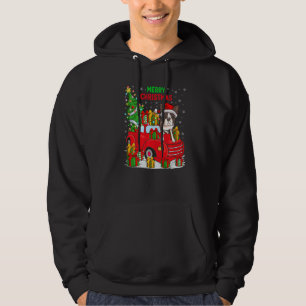 Sudadera Árbol de Navidad Camión Rojo Iluminación Perro Bos