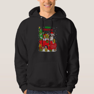 Sudadera Árbol de Navidad Camión Rojo Iluminación Perro Bos