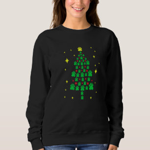 Sudadera Árbol de Navidad con Huella de Perro Amante de Per