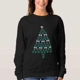 Sudadera Árbol de Navidad con Huella de Perro Regalo de Nav