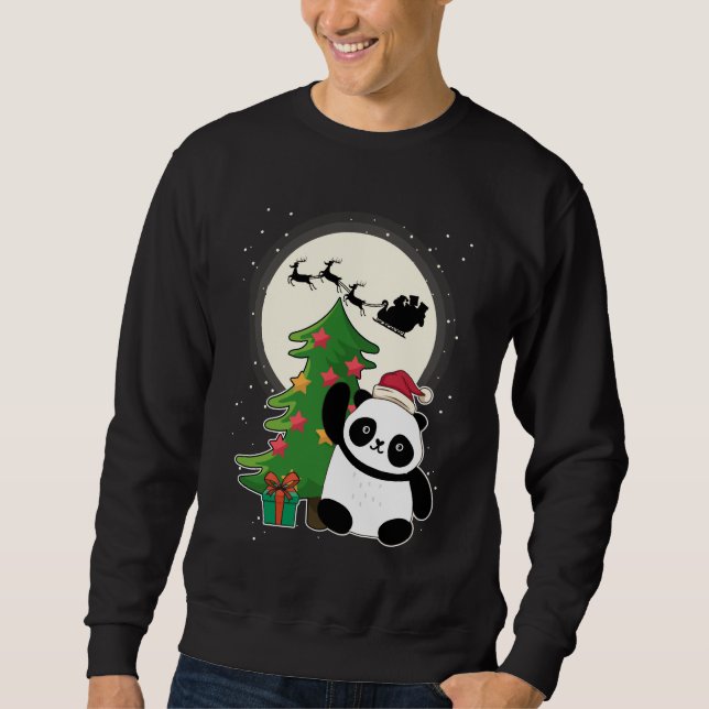 Sudadera Árbol de Navidad con regalo de Navidades Panda (Anverso)