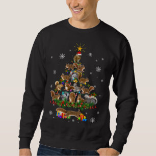 Sudadera Árbol de navidad de ardilla ilumina la ardilla de