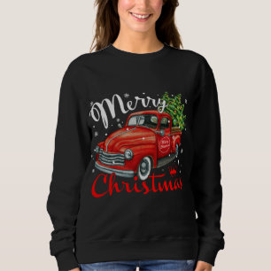 Sudadera Árbol de Navidad de Camión Rojo de Estilo Vintage