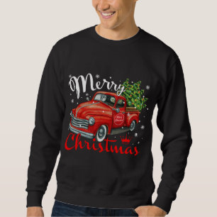 Sudadera Árbol de Navidad de Camión Rojo de Estilo Vintage