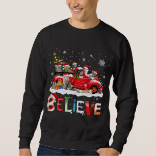 Sudadera Árbol de Navidad de Camión Rojo de Gato cree Santa