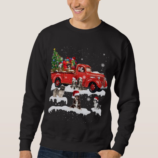 Sudadera Árbol de Navidad de Camión Rojo de los Tigres Cree (Anverso)