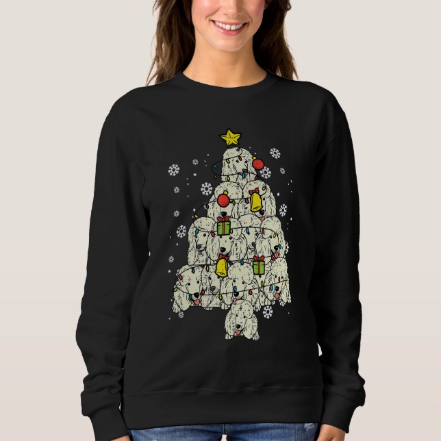 Sudadera Árbol de Navidad de Caniche Lindo Perro de Navidad (Anverso)