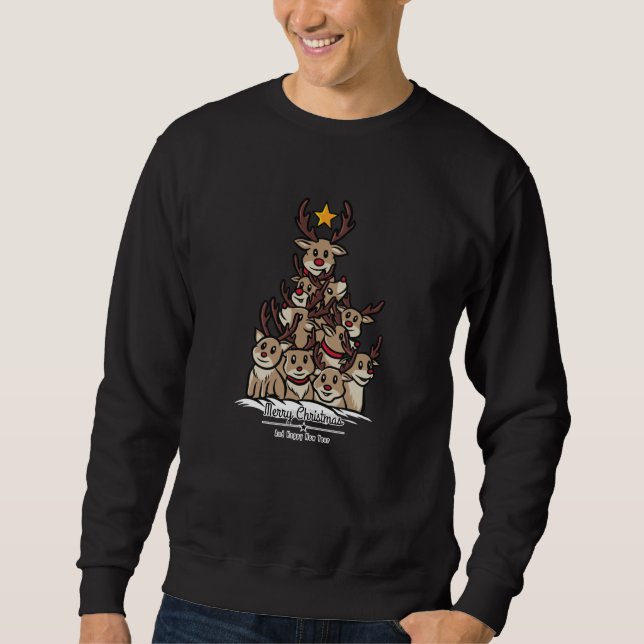Sudadera Árbol de navidad de ciervos (Anverso)