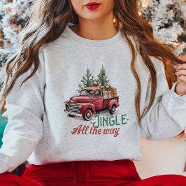 Sudadera Árbol de Navidad de Coche Rojo Cutáneo