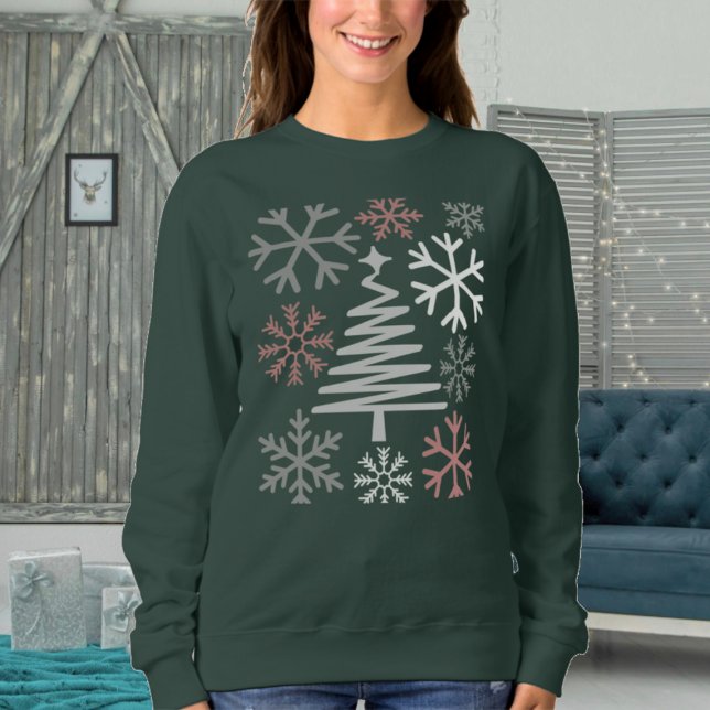 Sudadera Árbol de Navidad de copas de nieve de invierno de  (Subido por el creador)