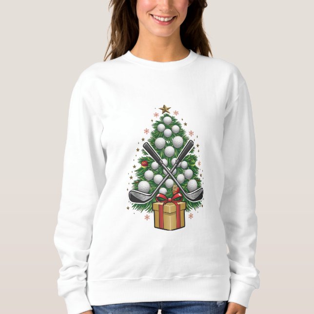 Sudadera Árbol de Navidad de equipo de golf Navidad Golf (Anverso)