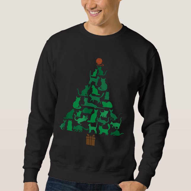 Sudadera Árbol de navidad de Feliz Navidad, Meowy Catmas (Anverso)