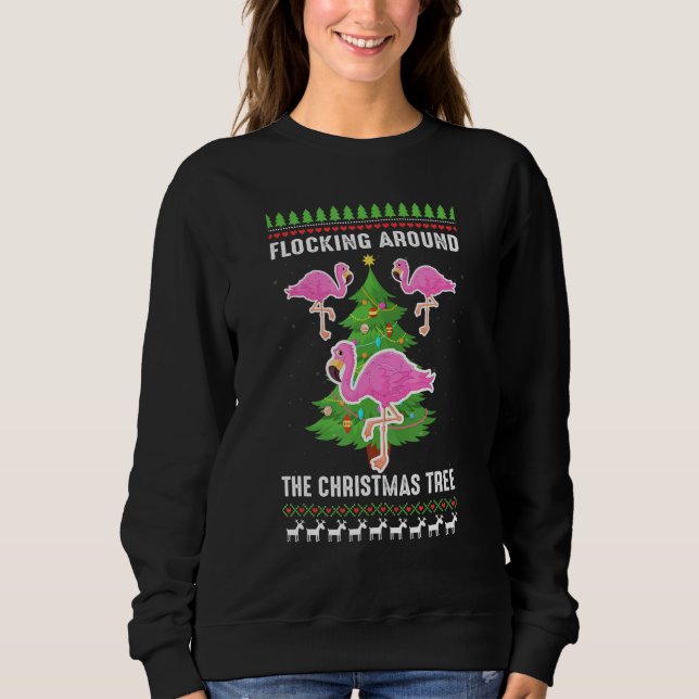 Sudadera Árbol de Navidad de Flamenco (Anverso)