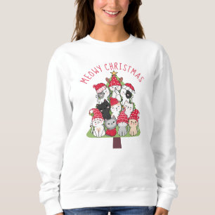 Sudadera Árbol de Navidad de gato divertido 