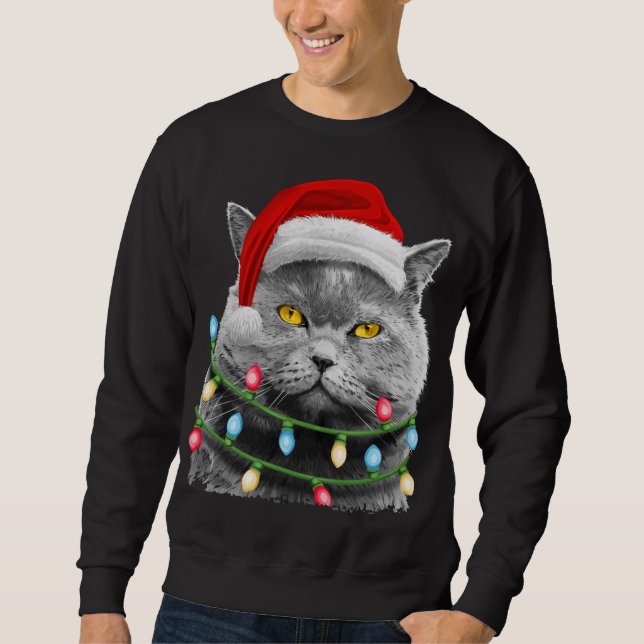 Sudadera Árbol de navidad de gato enciende Chicas de navida (Anverso)