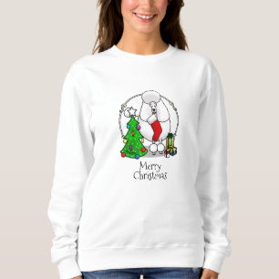 Sudadera Árbol de navidad de moras 2 caniche (blanco)