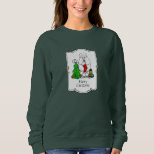 Sudadera Árbol de navidad de moras 2 caniche (blanco)