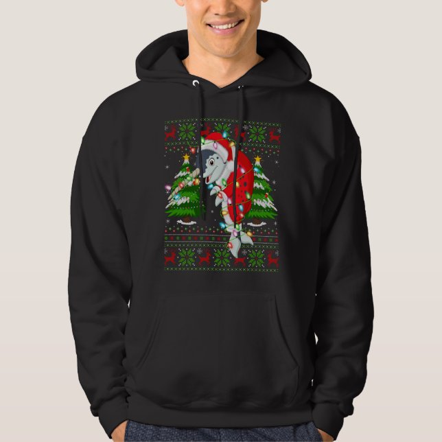 Sudadera Árbol de navidad de Narwhal que coincide con Santa (Anverso)