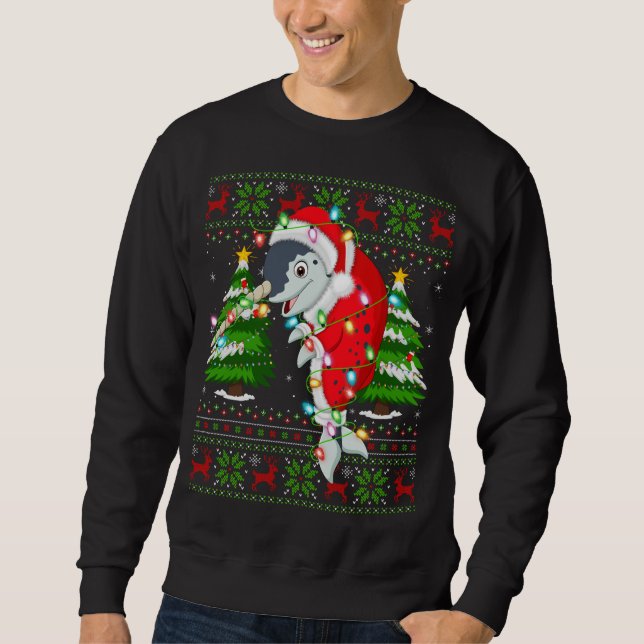 Sudadera Árbol de navidad de Narwhal que coincide con Santa (Anverso)
