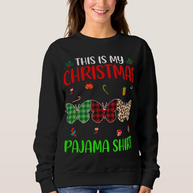 Sudadera Árbol de Navidad de navidades de mariposa de Pajam (Anverso)