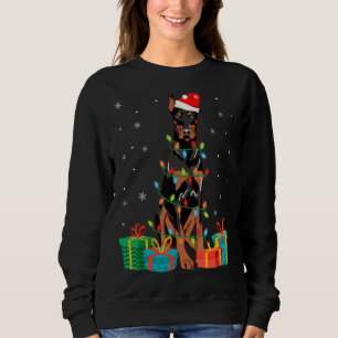 Sudadera Árbol de Navidad de Perro Doberman enciende pipa