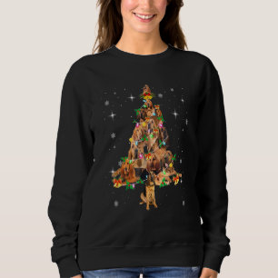 Sudadera Árbol de navidad de perro sangriento que ilumina a