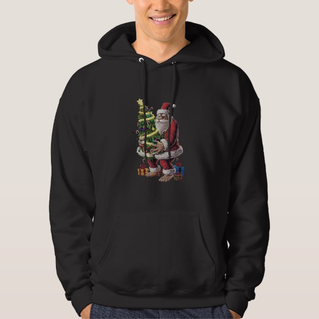 Sudadera Árbol de Navidad de pie grande enciende Navidad Sa (Anverso)