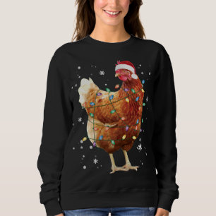 Sudadera Árbol de Navidad de pollo enciende Navidad diverti