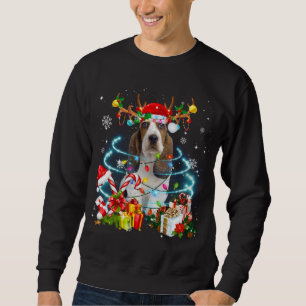 Sudadera Árbol de navidad de reno de heliondo oscuro ilumin
