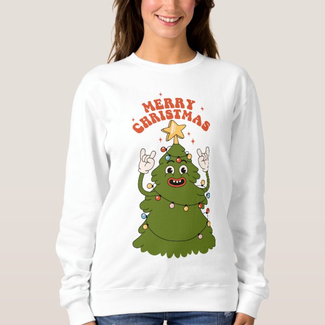Sudadera Árbol de Navidad de Rockin - Una fiesta festiva (Anverso)