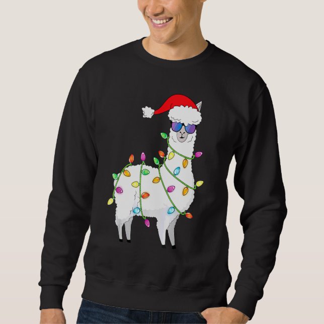 Sudadera Árbol de Navidad de Santa Llama enciende Navidad (Anverso)