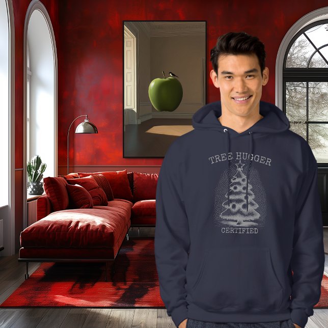 Sudadera Árbol de Navidad de semitono retro plateado (Subido por el creador)