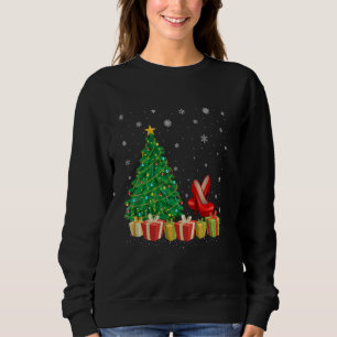Sudadera Árbol de Navidad de talón alto iluminando Santa Ha