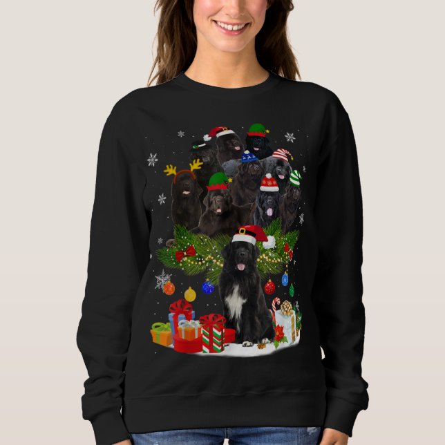 Sudadera Árbol de Navidad de Terranova enciende divertidas  (Anverso)