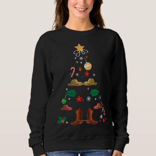 Sudadera Árbol de Navidad de Vaquero Bota Noche de Vaquera