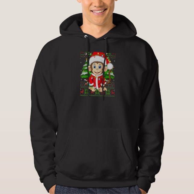 Sudadera Árbol de Navidad del mono que coincide con el Cris (Anverso)