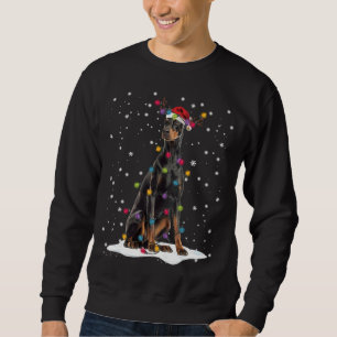 Sudadera Árbol de Navidad Doberman Luz Pajama Doberman Perr