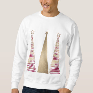 Sudadera Árbol de Navidad dorado y rojo intenso para hombre