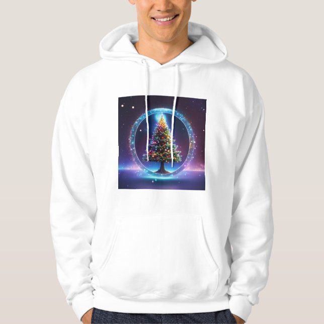 Sudadera "Árbol de Navidad en el espacio, carpa impresa" (Anverso)