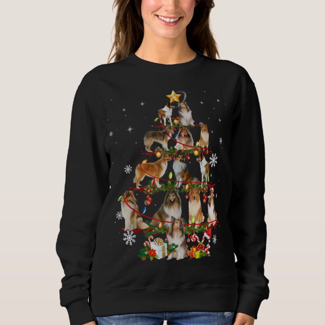 Sudadera Árbol de navidad en el suelo de Collie Enluce dive (Anverso)