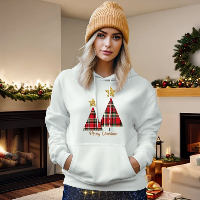 Sudadera Árbol de Navidad en estrella de oro rojo (Subido por el creador)