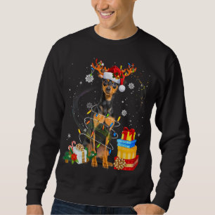 Sudadera Árbol de Navidad en miniatura de Pinscher luz perr