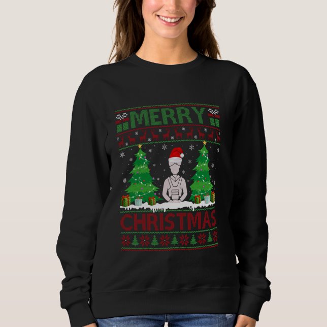 Sudadera Árbol de Navidad feo más dulce iluminando a Barist (Anverso)