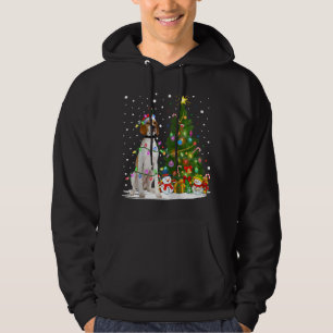 Sudadera Árbol de Navidad iluminado perro puntero de Santa 