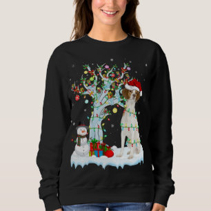 Sudadera Árbol de navidad iluminando Santa Hat Bretaña Perr