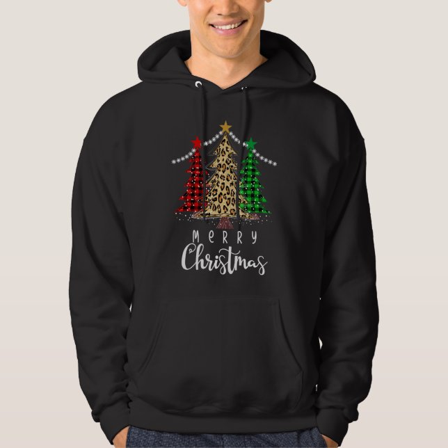 Sudadera Árbol de Navidad Leopardo de búfalo revuelto árbol (Anverso)