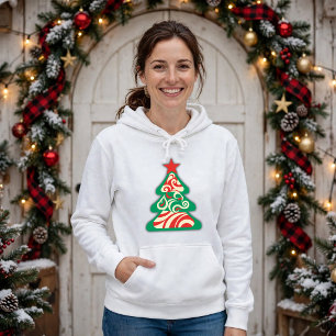 Sudadera Árbol de Navidad minimalista diseño abstracto Groo